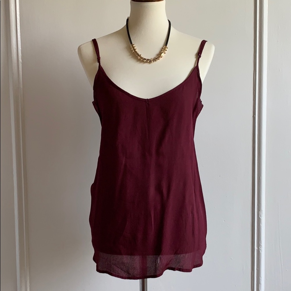 Adjustable strap wine colored cami